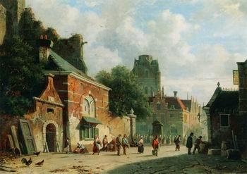 unknow artist European city landscape, street landsacpe, construction, frontstore, building and architecture. 324 France oil painting art